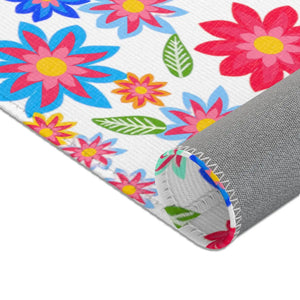 Colorful Flowers Pattern Rug – Soft Chenille - Dipaliz - Rugs