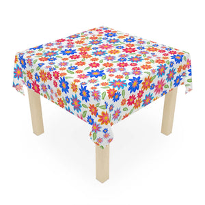Flowers Pattern Tablecloth – Polyester Square - Dipaliz - Tablecloths