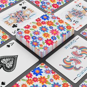 Vibrant Flower Poker Playing Cards - 300gsm Cardstock - Dipaliz - Card Games