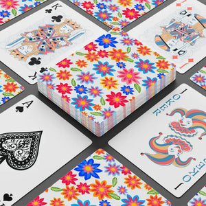 Colorful Flower Poker Playing Cards - Vibrant Deck - Dipaliz - 2.5’’ x 3.5’’ / White / Semi Glossy - Card Games