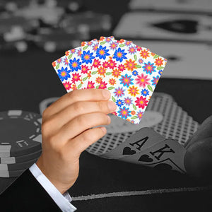 Colorful Flower Poker Playing Cards - Vibrant Deck - Dipaliz - 2.5’’ x 3.5’’ / White / Semi Glossy - Card Games