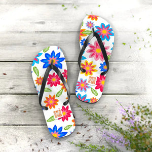 Colorful Flowers Flip Flops - Vibrant Comfort Style - Dipaliz - Slippers