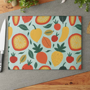 Colorful Fruit Glass Cutting Board for Food Lovers Kitchen Decor - Dipaliz - Boards
