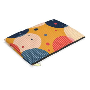 Vibrant Geometric Accessory Pouch Bold Pattern Travel Case Dipaliz - Large / Black Zipper - Cosmetic & Toiletry Bags