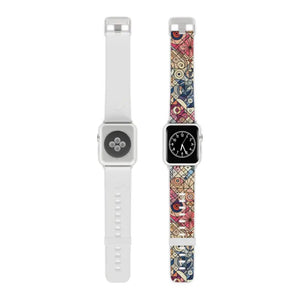 Vibrant Geometric Apple Watch Band - Colorful Style - Dipaliz - 7.5’’ × 0.75’’ / 38 - 40 Mm / Silver - Bands