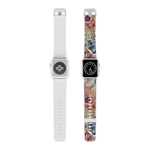 Vibrant Geometric Apple Watch Band - Colorful Style - Dipaliz - 8’’ × 0.75’’ / 42 - 44 Mm / Silver - Bands