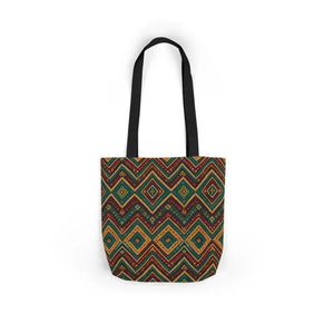 Premium Canvas Tote Bag Colorful Geometric Print Dipaliz - Shopping Totes