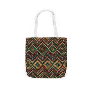 Premium Canvas Tote Bag Colorful Geometric Print Dipaliz - Shopping Totes