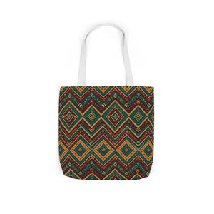 Premium Canvas Tote Bag Colorful Geometric Print Dipaliz - Shopping Totes