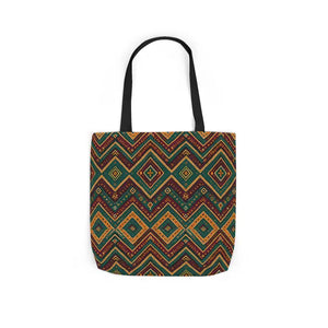 Premium Canvas Tote Bag Colorful Geometric Print Dipaliz - Shopping Totes