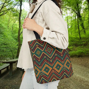 Premium Canvas Tote Bag Colorful Geometric Print Dipaliz - 13’’ × / Black - Shopping Totes