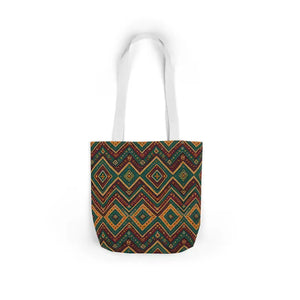 Premium Canvas Tote Bag Colorful Geometric Print Dipaliz - Shopping Totes