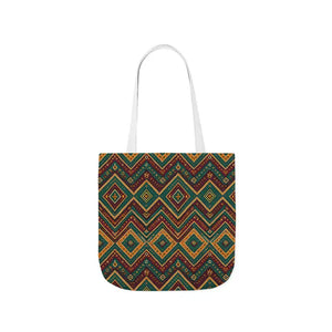 Premium Canvas Tote Bag Colorful Geometric Print Dipaliz - Shopping Totes