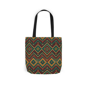 Premium Canvas Tote Bag Colorful Geometric Print Dipaliz - Shopping Totes