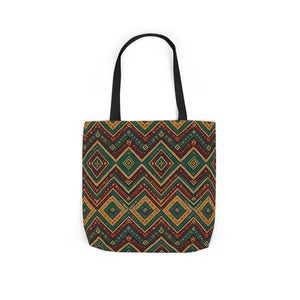 Premium Canvas Tote Bag Colorful Geometric Print Dipaliz - Shopping Totes