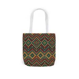 Premium Canvas Tote Bag Colorful Geometric Print Dipaliz - Shopping Totes
