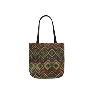 Premium Canvas Tote Bag Colorful Geometric Print Dipaliz - Shopping Totes