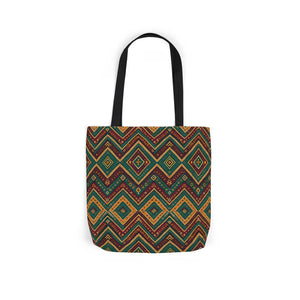 Vibrant Canvas Tote Bag - Colorful Geometric - Dipaliz - Shopping Totes