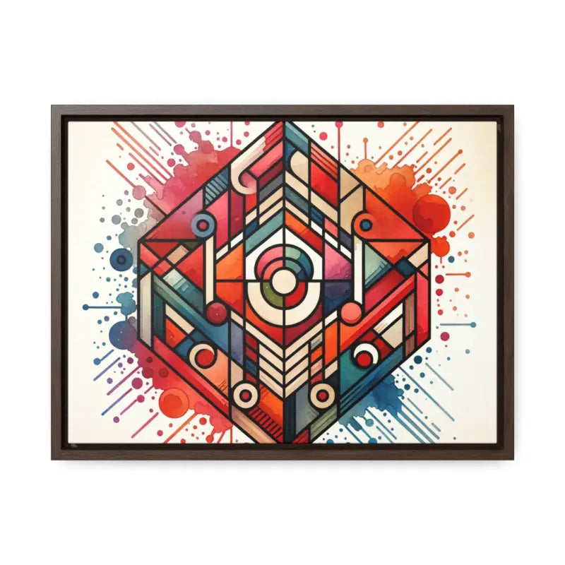 Liven Up your Space with Colorful Geometric Gallery Canvas Wraps - 16″ x 12″ / Walnut / Premium (1.25″)