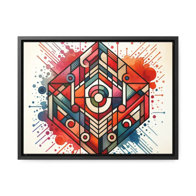 Liven Up your Space with Colorful Geometric Gallery Canvas Wraps - 16″ x 12″ / Black / Premium (1.25″)