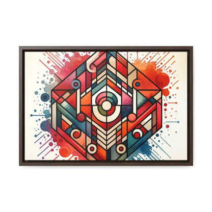 Liven Up your Space with Colorful Geometric Gallery Canvas Wraps - 18″ x 12″ / Walnut / Premium (1.25″)