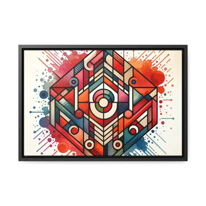 Liven Up your Space with Colorful Geometric Gallery Canvas Wraps - 18″ x 12″ / Black / Premium (1.25″)