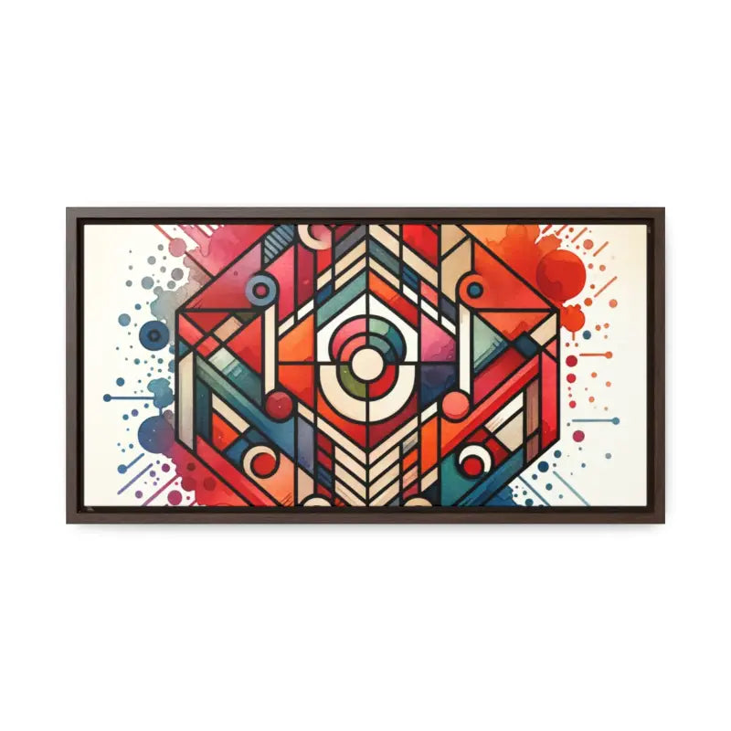 Liven Up your Space with Colorful Geometric Gallery Canvas Wraps - 20″ x 10″ / Walnut / Premium (1.25″)