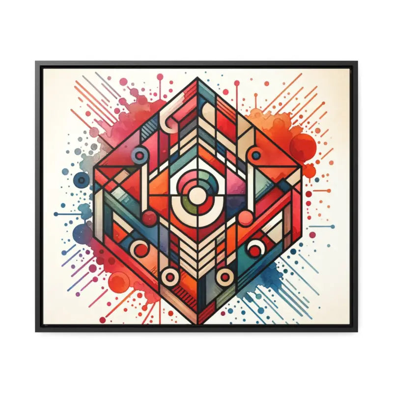 Liven Up your Space with Colorful Geometric Gallery Canvas Wraps - 24″ x 20″ / Black / Premium (1.25″)