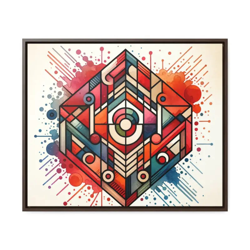 Liven Up your Space with Colorful Geometric Gallery Canvas Wraps - 24″ x 20″ / Walnut / Premium (1.25″)