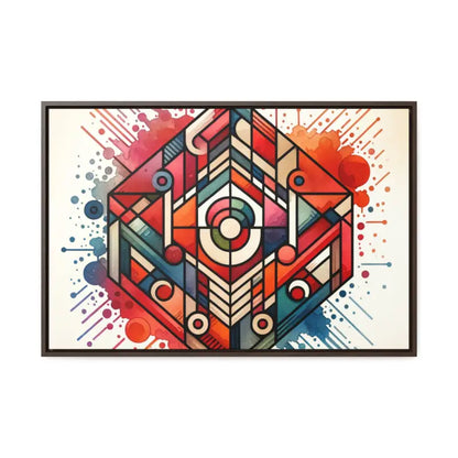 Liven Up your Space with Colorful Geometric Gallery Canvas Wraps - 30″ x 20″ / Walnut / Premium (1.25″)