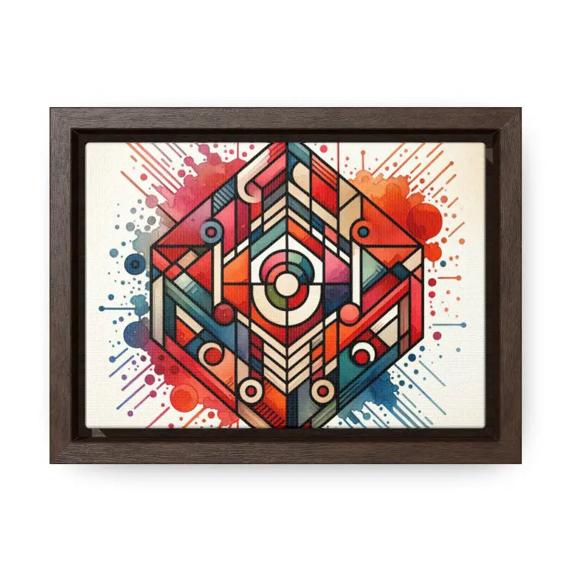 Liven Up your Space with Colorful Geometric Gallery Canvas Wraps - 7’’ x 5’’ / Walnut / Premium (1.25″)