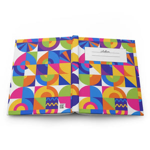Colorful Geometric Hardcover Journal - Personalized Name Label - Dipaliz - Paper Products