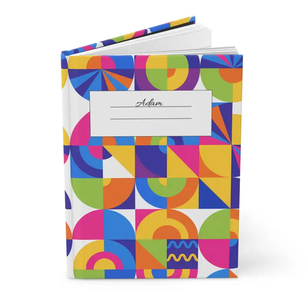 Colorful Geometric Hardcover Journal - Personalized Name Label - Dipaliz - Paper Products