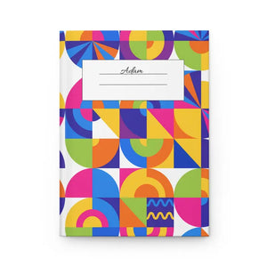 Colorful Geometric Hardcover Journal - Personalized Name Label - Dipaliz - Paper Products