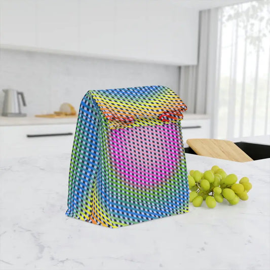 Spice Up Mealtime with a Colorful Geometric Lunch Bag - 11.75’’ × 7.25’’ 4.75’’ Accessories