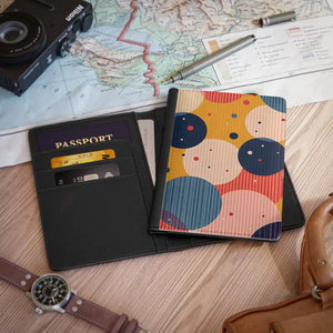 Vibrant Faux Leather Passport Cover Travel Wallet - Dipaliz - 3.9’’ x 5.8’’ / Black - Wallets