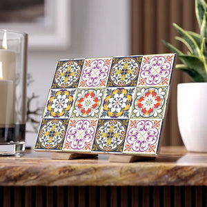 Home Decor - Vibrant Colorful Geometric Ceramic Photo Tiles - Dipaliz
