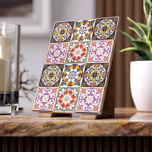 Home Decor - Vibrant Colorful Geometric Ceramic Photo Tiles - Dipaliz