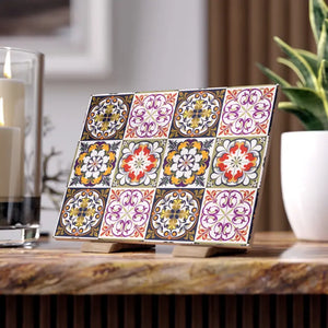 Home Decor - Vibrant Colorful Geometric Ceramic Photo Tiles - Dipaliz