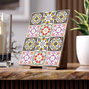 Home Decor - Vibrant Colorful Geometric Ceramic Photo Tiles - Dipaliz