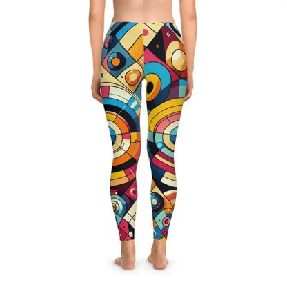 Rock your Routine with Colorful Geometric Pattern Leggings - All Over Prints