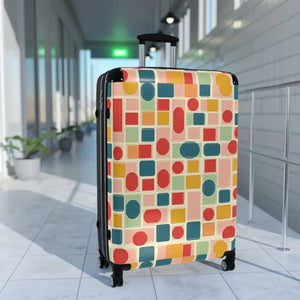 Vibrant Geometric Pattern Suitcase - Stylish Travel - Dipaliz - Suitcases
