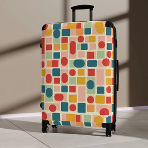 Vibrant Geometric Pattern Suitcase - Stylish Travel - Dipaliz - Suitcases