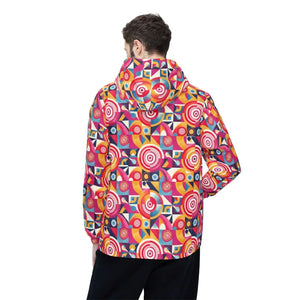 Outerwear - Colorful Geometric Windbreaker Jacket – Retro Pop Art Circles Aop