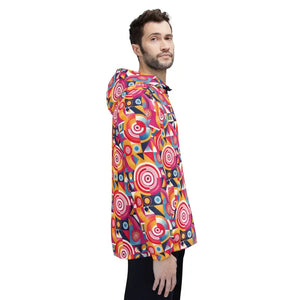 Outerwear - Colorful Geometric Windbreaker Jacket – Retro Pop Art Circles Aop