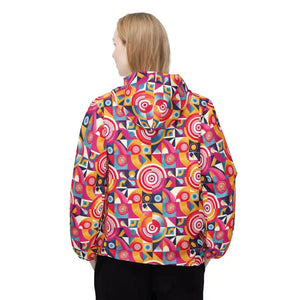 Outerwear - Colorful Geometric Windbreaker Jacket – Retro Pop Art Circles Aop