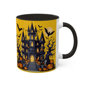 Haunted Castle Mug - Colorful Spooky Sips Year Round - Dipaliz - 11oz / Black - Mugs