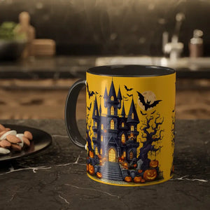 Haunted Castle Mug - Colorful Spooky Sips Year Round - Dipaliz - 11oz / Black - Mugs