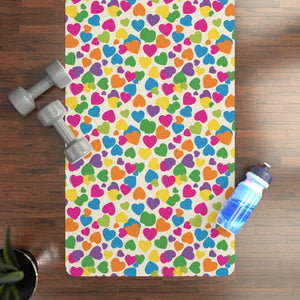 Colorful Heart Pattern Yoga Mat Non Slip Vibrant Design - Dipaliz - 24” x 72” - & Pilates Mats