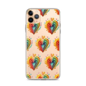Stylish Colorful Hearts Clear Case - Iphone Protection - Dipaliz - Mobile Phone Cases